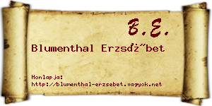 Blumenthal Erzsébet névjegykártya